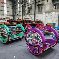 Manèges de parc d'attractions extérieur : Voiture roulante télécommandée à 360 degrés pour deux joueurs, modèle Happy