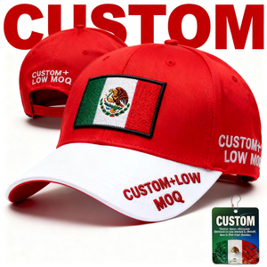 Berretto da Baseball ricamato con bandiera messicana per il modello personalizzato del giorno dell'indipendenza disponibile 20 anni di esperienza nell'indumento - Product Image 1