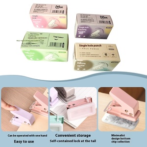 <span class=keywords><strong>Mini</strong></span> perforatrice manuelle ronde à un trou pour étudiants, en plastique et métal, pour feuilles mobiles, avec manuel - Product Image 4