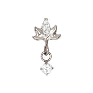 Clous d'oreille Lotus F136 en titane plaqué or 18 carats avec zircon australien, chaîne filetée à l'intérieur, bijoux de piercing pour lèvre, pour mariage - Product Image 5
