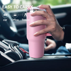 Vaso térmico clásico Precio de <span class=keywords><strong>compra</strong></span> a granel Tapa de paja aislada de acero inoxidable 304 Vaso de taza de coche de 40oz sin BPA con mango lateral - Product Image 1