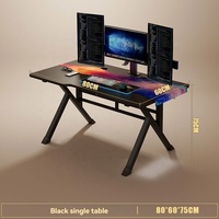Table de Jeu PC GEDO Ergonomique Courbée Personnalisable, Piètement en Acier Type K, avec Support Unité Centrale