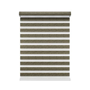 Double Layer Zebra <strong>Blinds</strong> Motorized Day and Night <strong>Grey</strong> Luxury Curtain Fabric Shade <strong>Roller</strong> Zebra <strong>Blind</strong> - Product Image 2