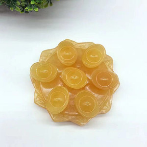 Fengshui — pierre de guérison naturelle, en <span class=keywords><strong>jade</strong></span> <span class=keywords><strong>jaune</strong></span>, 7 étoiles, lotus, avec lingot, pour la décoration de la maison, vente en gros, collection 2020 - Product Image 5