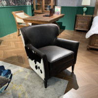Canapé-lit américain en cuir véritable vert de style antique pour la maison