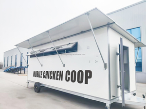 新しい家庭用屋外移動可能な鶏小屋移動式鶏小屋ホイール1年保証鉄骨構造180-200鶏ソーラー - Product Image 2