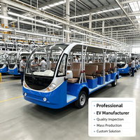 Bus électrique convertible 23 places pour visites touristiques, avec carrosserie métallique haute résistance et autonomie de 100 km, idéal pour parcs et campus