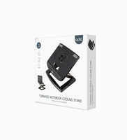 Support Ergonomique pour Ordinateur Portable NBS-09H (Couleur Noire) avec Ventilateur de Refroidissement, Hauteur Réglable, Amovible, 4 Ports USB, Conception Brevetée, Moule Exclusif