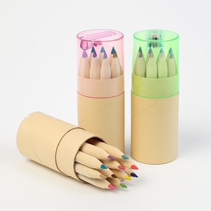 Juego de Lápices de Dibujo Solubles de <span class=keywords><strong>Colores</strong></span> Mini con Logotipo Personalizado Pinglory, con Sacapuntas, 12 <span class=keywords><strong>Colores</strong></span>, Caja de Papel Kraft, Material Escolar - Product Image 1