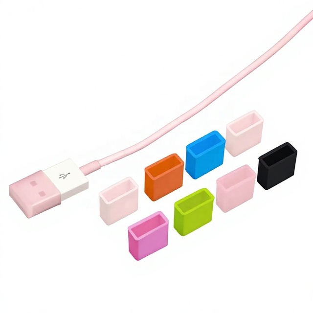 Standard USB Male Dust Cover Cap for Data Charging Cables Flash Drives-Silicone Plastic Protective End Plug
