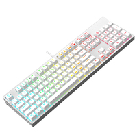 Clavier de jeu mécanique, RGB 104 touches, ultra-mince, rétroéclairé par LED, clavier filaire USB avec interrupteur bleu