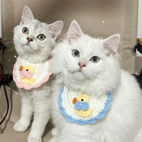 KIVA Bavoir en coton style printemps pour chiot/chat, fait main au crochet, pour chiens/chats, mignon, pour la décoration du cou et les fêtes