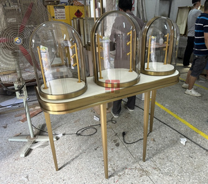 Thâm quyến High End đồ trang sức Showcase thép không gỉ Vòng thủy tinh kim Loại trang sức hiển thị tủ trang sức giới thiệu thiết kế - Product Image 4