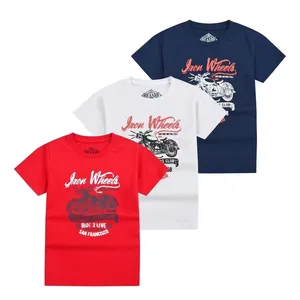 RTS 2023 summer Kids Shirts 100% Cotton High Quality Boys T-shirts Printed 7-14Y Teenager O-neck boy T-shirt