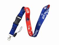 En gros : Porte-clés de basketball américain, Cordons de sport pour toutes les équipes, Long cordon à dégradé thermique avec porte-badge et boucle métalliques