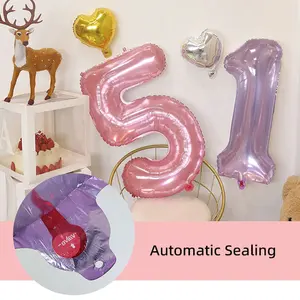 2022 nuovo 16 32 40 pollici gelatina elio palloncini decorazioni per feste numero di cristallo palloncino Foil per bambini compleanno adulto