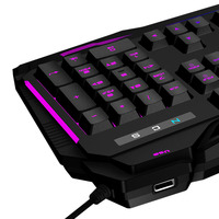 Aikun GX630 7 renk RGB oyun klavyesi, USB Hub, ses giriş/çıkış bağlantı noktası 104 tuşları kablolu teclado gamer için