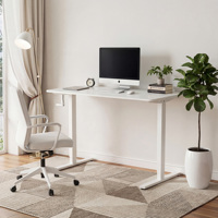 Bureau de travail commercial autoportant, réglable en hauteur manuellement, en fer, durable, moderne, minimaliste et ergonomique