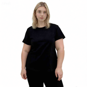 HDJ <b>Women's</b> Summer Round Neck Short Sleeve <b>T</b>-<b>shirt</b> Casual Cotton Top Plus Size Breathable H7020-2 - Product Image 1