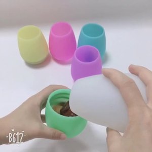 Promotion Wholesale Silicone Wine Goblets Foldable & Portable Silicone Travel Rinse Cups With Logo - Product Image 2