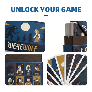 Cartes de <span class=keywords><strong>jeu</strong></span> de <span class=keywords><strong>loup</strong></span>-<span class=keywords><strong>garou</strong></span> personnalisées en papier recyclable mat certifié UKCA avec dorure à chaud pour fêtes d'anniversaire et jeux de groupe - Product Image 3