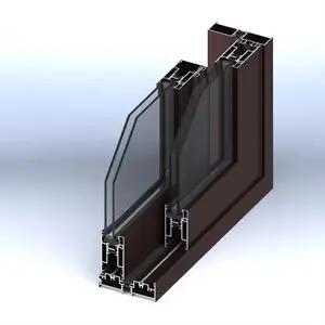 Jendela bulat aluminium dengan pola warna kaca temper Ganda windows 1.5 2