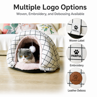 Lit pour chat et lapin en toile et fourrure écologiques, isolé pour l'hiver, design en forme de coquille de capsule spatiale, amovible et lavable, toutes saisons