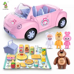 Пластиковый обучающий игрушечный набор для ролевых игр, игрушечный автомобиль с мороженым и подсветкой Музыки