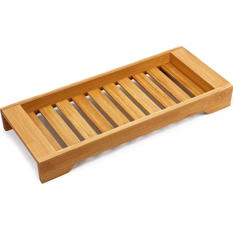 2024 Toilet countertop tank decorative bamboo bathroom tray for soap paper towels candles