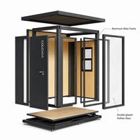 Cabine de bureau modulaire haut de gamme pour jardin 2,3 m, entièrement en aluminium, préfabriquée, DIY, studio insonorisé moderne pour l'UE | États-Unis | Marché australien