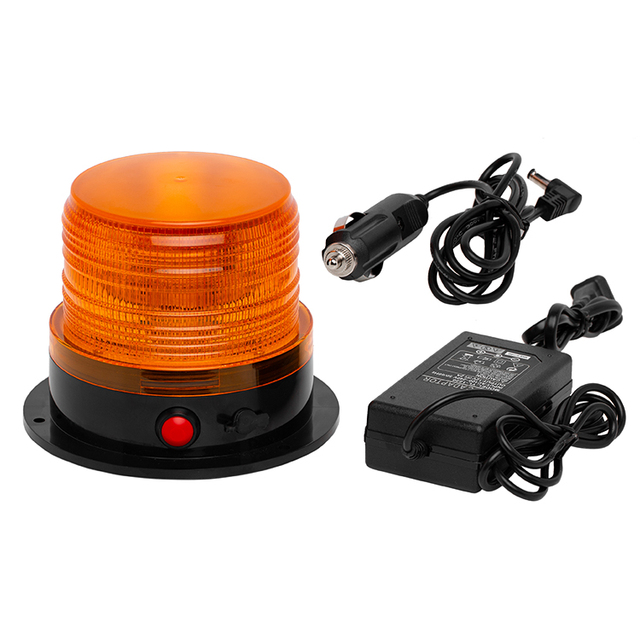 Amber LED Strobe Warning Light with Magnetic Base - Rechargeable Portable Emergency Beacon for Vehicles, Trucks, and Trailers