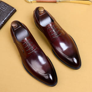 Zapatos de Vestir Formales de Cuero Genuino con Punta en Pico para Hombre, Estilo Inglés, Zapatos Derby para Novio de Boda, Venta al Por Mayor - Product Image 5