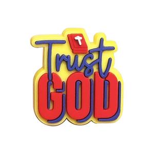 Nouveau Style Usine Stock Église Slogan Jésus Chaussure Charmes PVC Caoutchouc Haute Qualité USA Sabots Charmes Chaussure Décoration Chaussure Charmes - Product Image 3