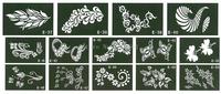 Nouveau design autocollant tatouage temporaire au henné pochoir autocollant au henné pochoir de tatouage temporaire