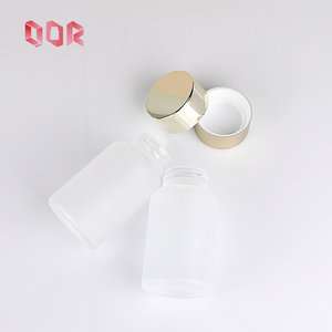 Envase de Vidrio Transparente Esmerilado de Boca Ancha de 120 ml para Cápsulas, Botellas para Pastillas y Medicamentos con Tapa Dorada, Botella de Vidrio para Suplementos - Product Image 2