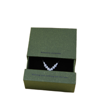 Boîte cadeau en papier recyclable Olive à deux compartiments avec plateau coulissant, impression personnalisée pour bijoux et vente en gros
