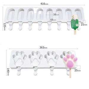 Fábrica Por Atacado Dos Desenhos Animados Sílica Gel Sorvete DIY Molde Silicone Picolé Molde - Product Image 5