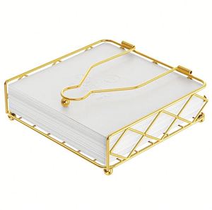 Hot Sell Elegant Luxury Black Metal Steel Square Paper Napkin Holder Stands Napkin <b>Caddy</b> for <b>Table</b> Restaurant - Product Image 2