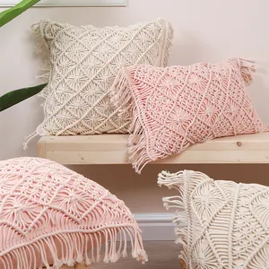 Nouveau design de canapé maison décorative tricot à la main tissé à la main coussin taie d'oreiller