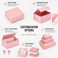 Boîte cadeau magnétique de luxe rose avec logo personnalisable, boîte cadeau rigide personnalisée pour les soins de la peau et les cosmétiques