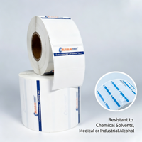 Etiqueta Adhesiva Criogénica de PVC para Congelador Médico, Rollo de Etiquetas de Código de Barras para Baja Temperatura, Almacenamiento en Frío LN2 -196C, Viales y Tubos, Adhesivo Criogénico 3M