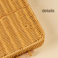 Panier rectangulaire en rotin PP avec poignées pain café petit déjeuner plateau service de restaurant plateau décoration maison cuisine rangement