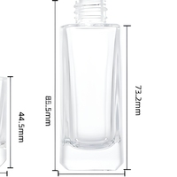 Vente directe d'usine de flacons compte-gouttes carrés en verre décoratifs à fond épais, 30 ml, 15 ml, avec bouchons métalliques