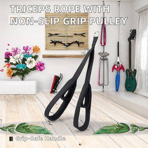 Cuerda de tríceps de acero y goma con <span class=keywords><strong>polea</strong></span> de <span class=keywords><strong>agarre</strong></span> de gimnasio, accesorio de entrenamiento físico antideslizante para el hogar para equipo de bíceps dorsal - Product Image 2