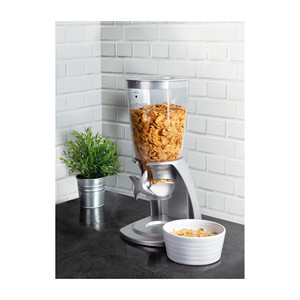 Dispenser per Cereali a Forma di Fiore in Plastica Trasparente con Base in Metallo per Conservazione in Cucina - Product Image 3