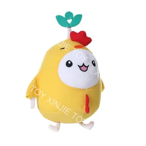 Dibujos animados Plus pollito juguete animales de peluche chirriante suave amarillo peluche pollito juguetes con bordado