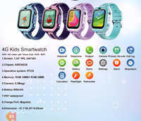 Smartwatch KT15 4G per Bambini, Schermo IPS da 1.52", GPS Tracker con Fotocamera, SOS, Contapassi, Sveglia, Impermeabile IP67, Cinturino in Silicone per Ragazzi e Ragazze