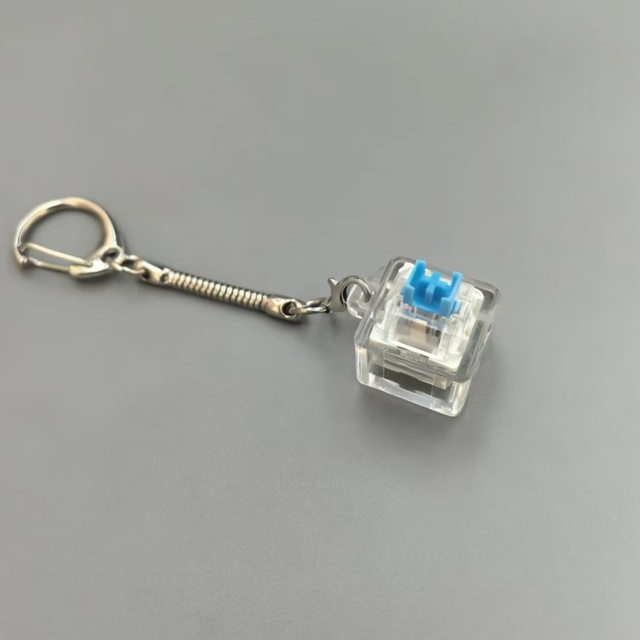 Mechanical Keyboard Switch Keychain Clacky Keyboard Switch Tester Transparent MX Stem Fidget Toy Key Ring