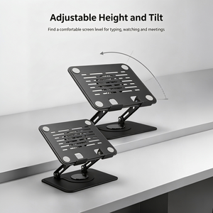 Tragbarer Laptop-Ständer mit 360-Grad-Drehfunktion, USB-Lüfter, magnetischer, ergonomischer Erhöhung für Laptops oder Tablets im Format 10-17 Zoll - Product Image 1