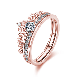 Anillo de corona versátil inspirado en la realeza, División desmontable en dos estilos para fiestas, reuniones, hecho de joyería de cobre duradera - Product Image 6